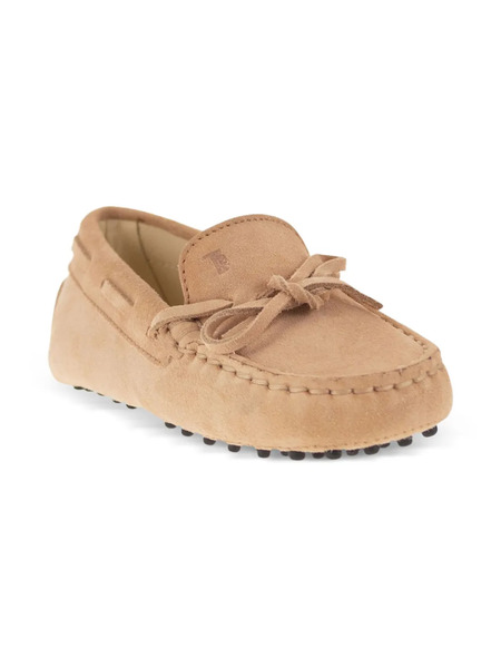  Tod's Kids Lace-up Grommino Suede Loafer - Neutrals 