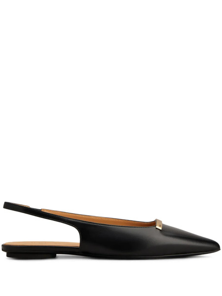  Tod's Leather Flat Pumps - Black 