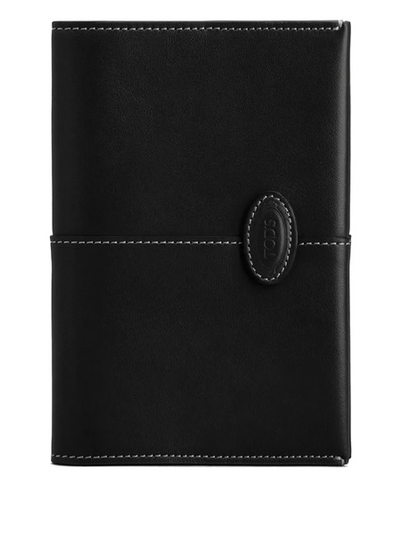  Tod's Leather Passport Wallet - Black 