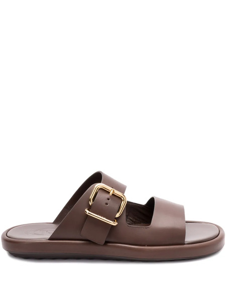  Tod's Leather Slides - Brown 