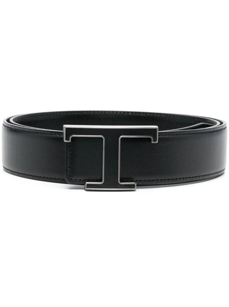  Tod's Logo-buckle Leather Belt - Black 
