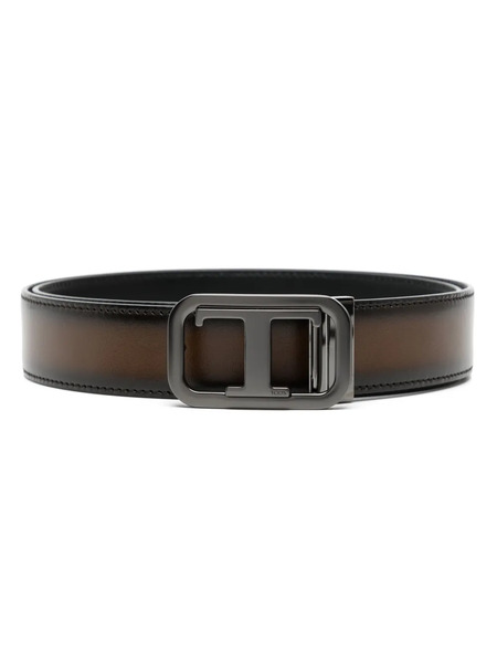  Tod's Logo-buckle Leather Belt - Black 