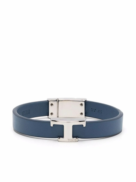  Tod's Logo-plaque Leather Bracelet - Blue 