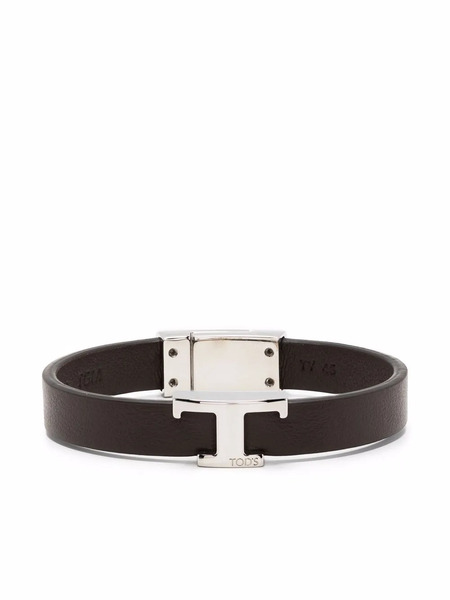  Tod's Logo-plaque Leather Bracelet - Brown 