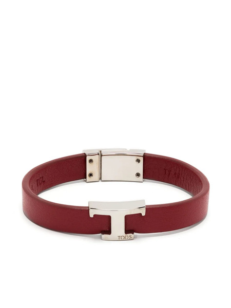  Tod's Logo-plaque Leather Bracelet - Red 