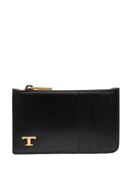  Tod's Logo Plaque Leather Wallet - Black 