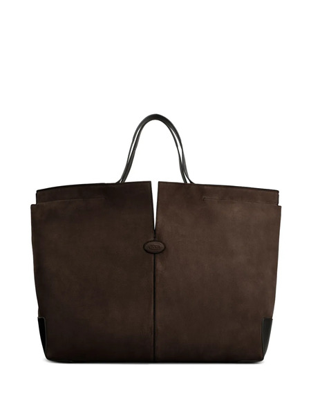  Tod's Maxi Suede Tote Bag - Brown 