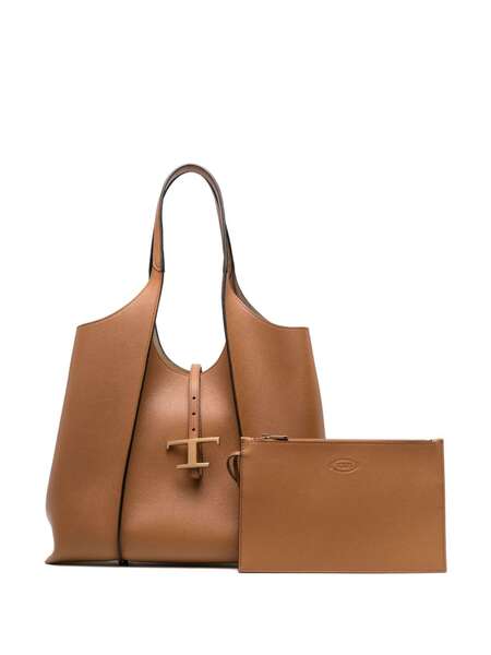  Tod's Medium T Timeless Leather Tote Bag - Brown 