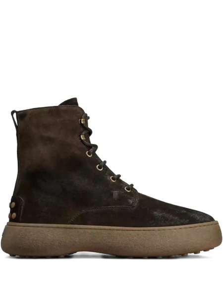  Tod's Monogram-debossed Lace-up Boots - Brown 
