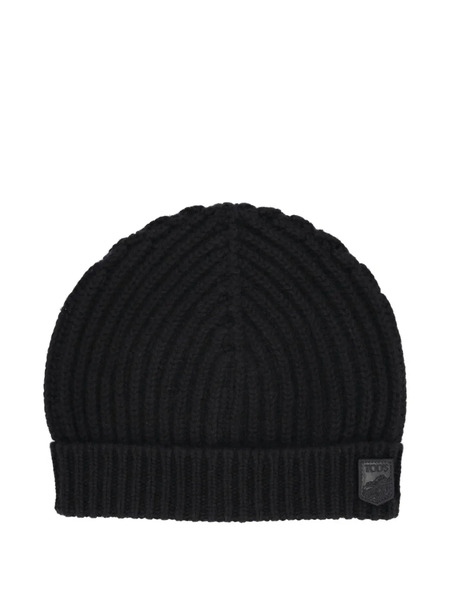  Tod's Ribbed Knit Beanie - Black 