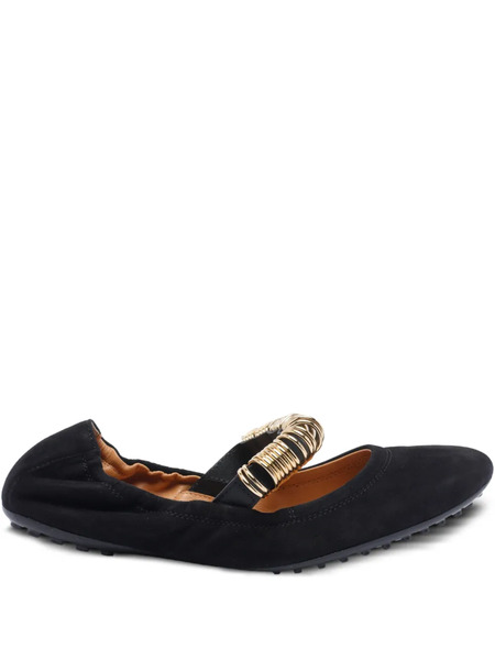  Tod's Ring-detail Suede Ballet Flats - Black 