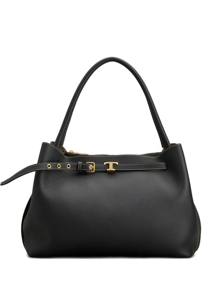  Tod's Small T Timeless Buckle Tote Bag - Black 