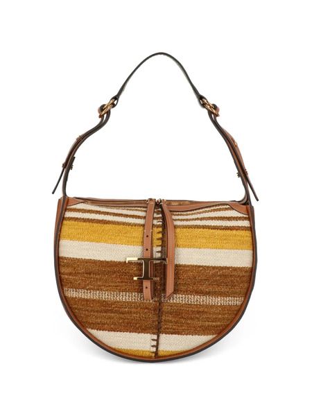  Tod's Striped Logo Shoulder Bag - Neutrals 