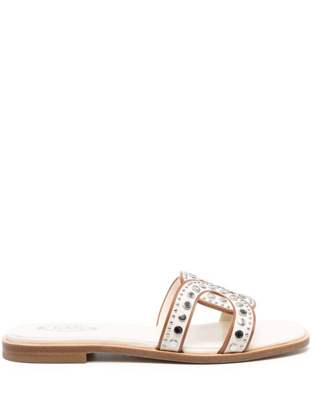  Tod's Studded Leather Sandals - Neutrals 