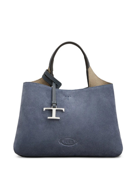 Tod's Suede Logo-appliqué Tote Bag - Blue 