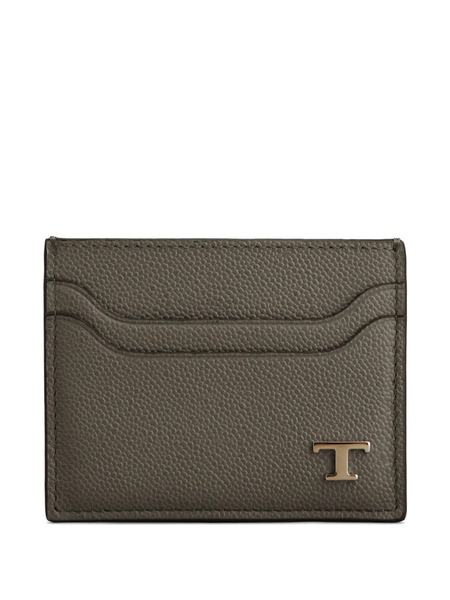  Tod's T-logo Leather Card Holder - Green 