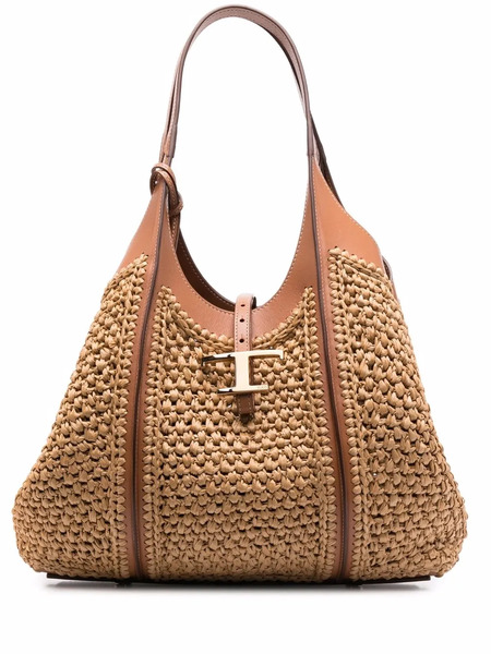  Tod's Timeless Raffia Tote Bag - Neutrals 