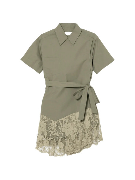  Toga Lace-detail Belted Top - Green 