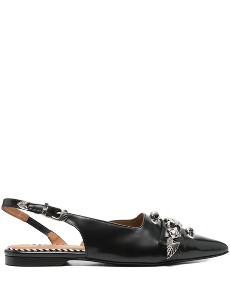  Toga Pulla Buckle-embellished Slingback Mules - Black 