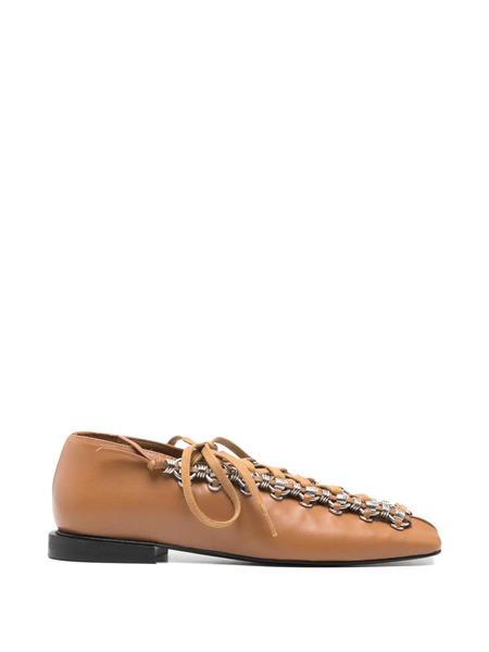  Toga Pulla Chain Detail Lace-up Shoes - Brown 