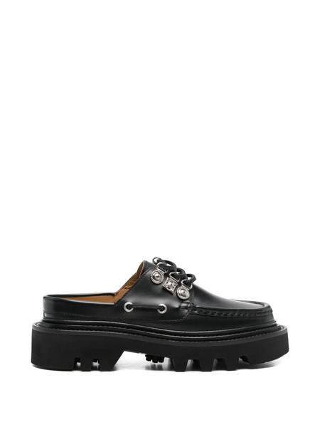  Toga Pulla Embellished Leather Mules - Black 