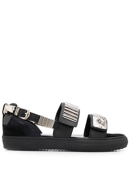  Toga Pulla Embossed Strap Sandals - Black 
