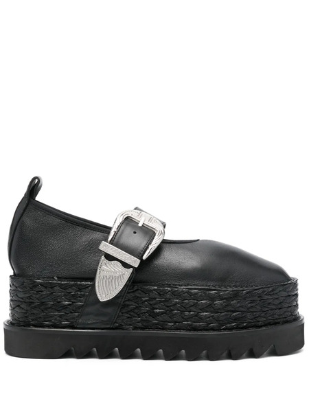  Toga Pulla Leather Espadrilles - Black 