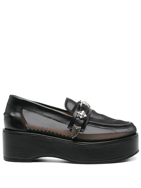  Toga Pulla 55mm Leather Heeled Loafers - Black 