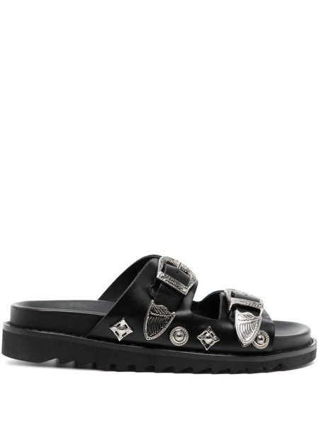  Toga Pulla Stud-embellished Leather Sandals - Black 