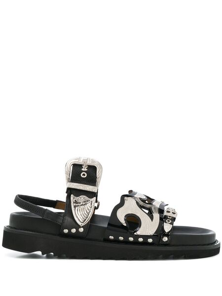  Toga Pulla Studded Strap Sandals - Black 