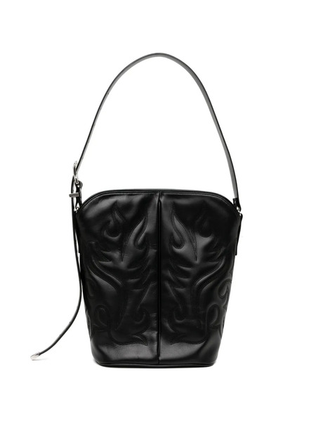  Toga Too Flame-stitch Adjustable-strap Shoulder Bag - Black 