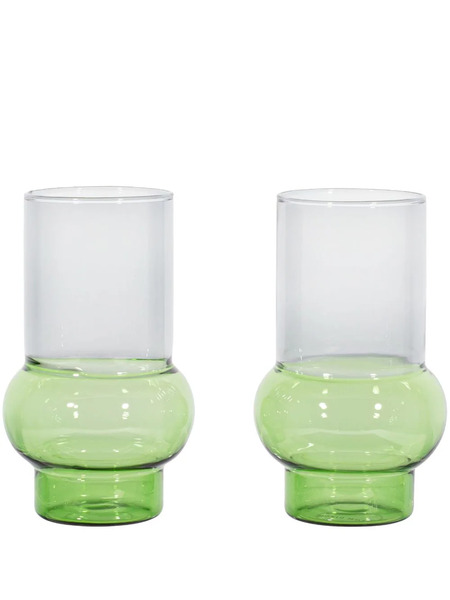  Tom Dixon Bump Tall Glasses (set Of Two) - Green 
