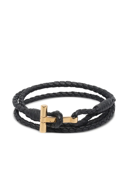  Tom Ford Braided Logo Bracelet - Black 