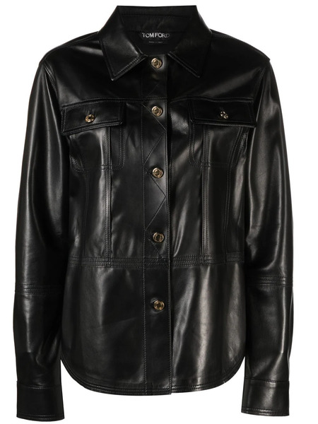  Tom Ford Calf-leather Shirt - Black 