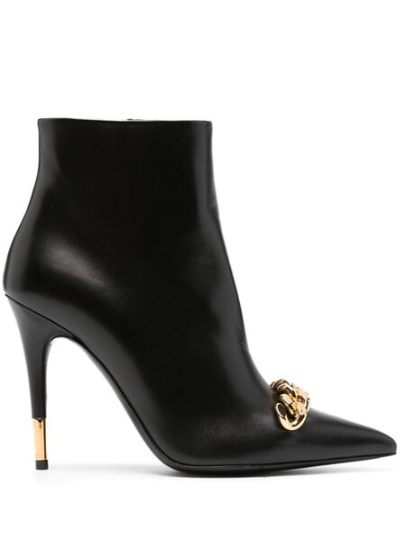  Tom Ford Chain-detail Leather Ankle Boots - Black 