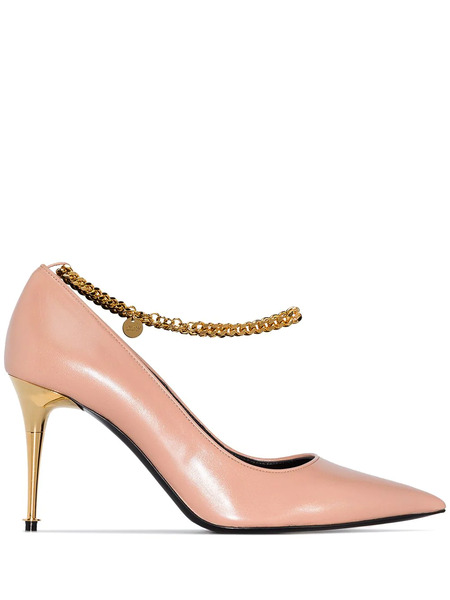  Tom Ford Chain-trimmed 85mm Leather Pumps - Neutrals 
