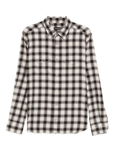  Tom Ford Checked Flap-pocket Western Shirt - Brown 