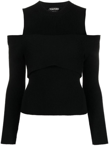  Tom Ford Cold-shoulder Wool Jumper - Black 