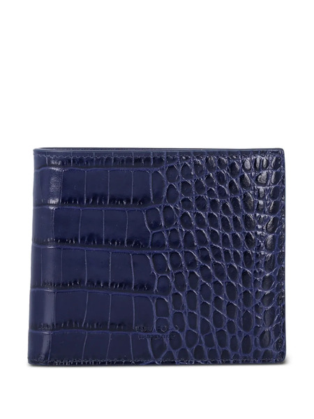  Tom Ford Crocodile-effect Bifold Wallet - Blue 