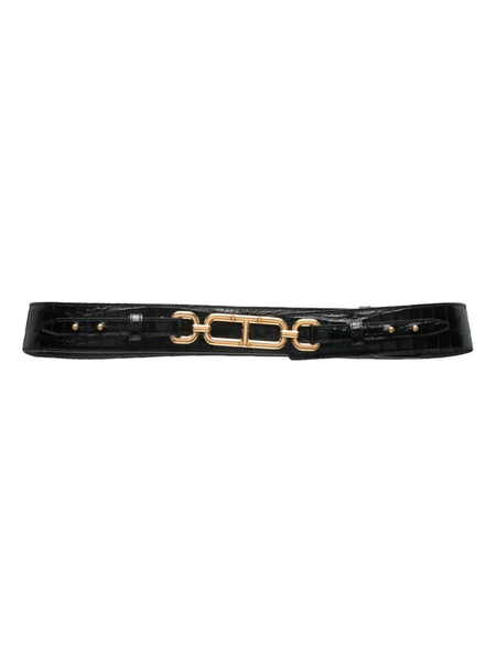  Tom Ford Crocodile-effect Leather Belt - Black 