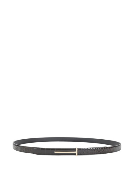  Tom Ford Crocodile-effect Leather Belt - Black 