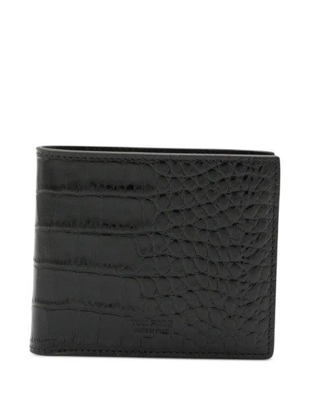  Tom Ford Crocodile-effect Wallet - Black 
