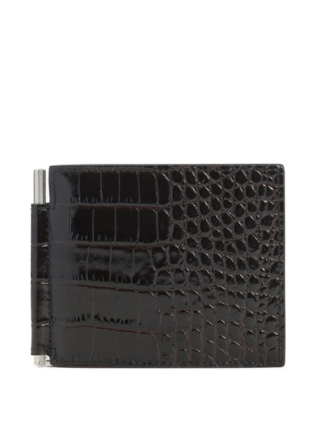  Tom Ford Crocodile-embossed Wallet - Brown 