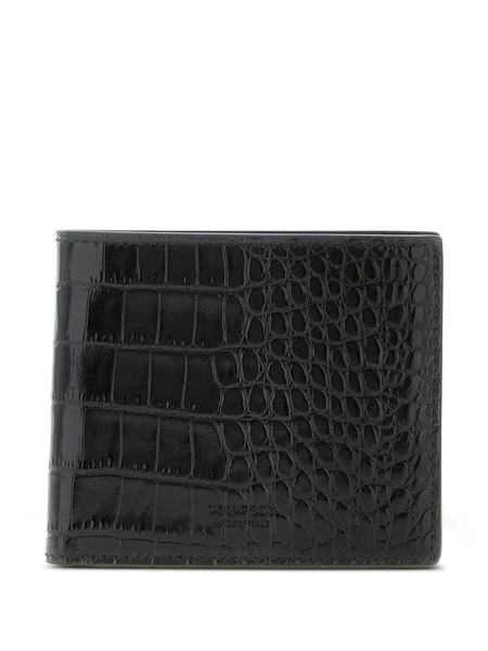  Tom Ford Crocodile-pattern Bifold Wallet - Black 