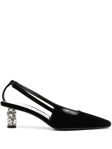  Tom Ford Crystal-embellished Velvet Slingback Pumps - Black 
