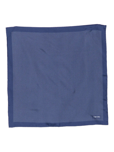  Tom Ford Dot-print Silk Pocket Scarf - Blue 