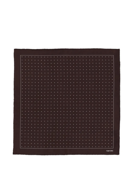  Tom Ford Dotted Border Pocket Square - Red 