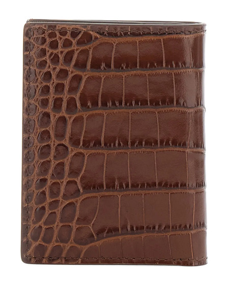  Tom Ford Embossed Leather Wallet - Brown 