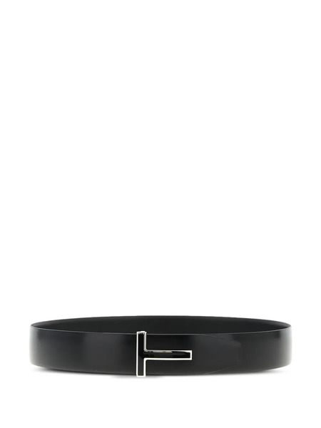  Tom Ford Enamel Logo Reversible Belt - Black 