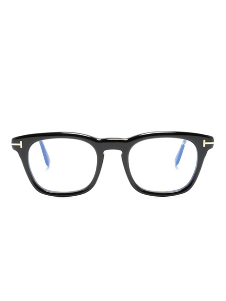  Tom Ford Eyewear Logo-plaque Square-frame Glasses - Black 